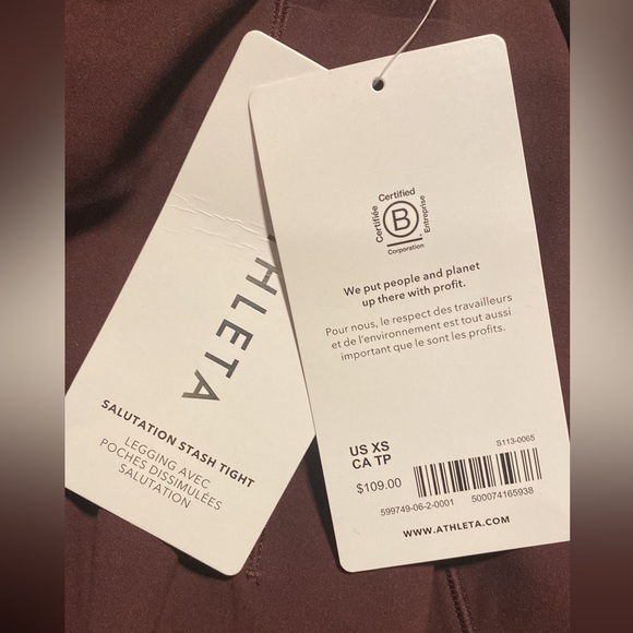 Athleta SALUTATION STASH HIGH RISE LEGGING // Spiced Cabernet #599749 - Picture 8 of 16